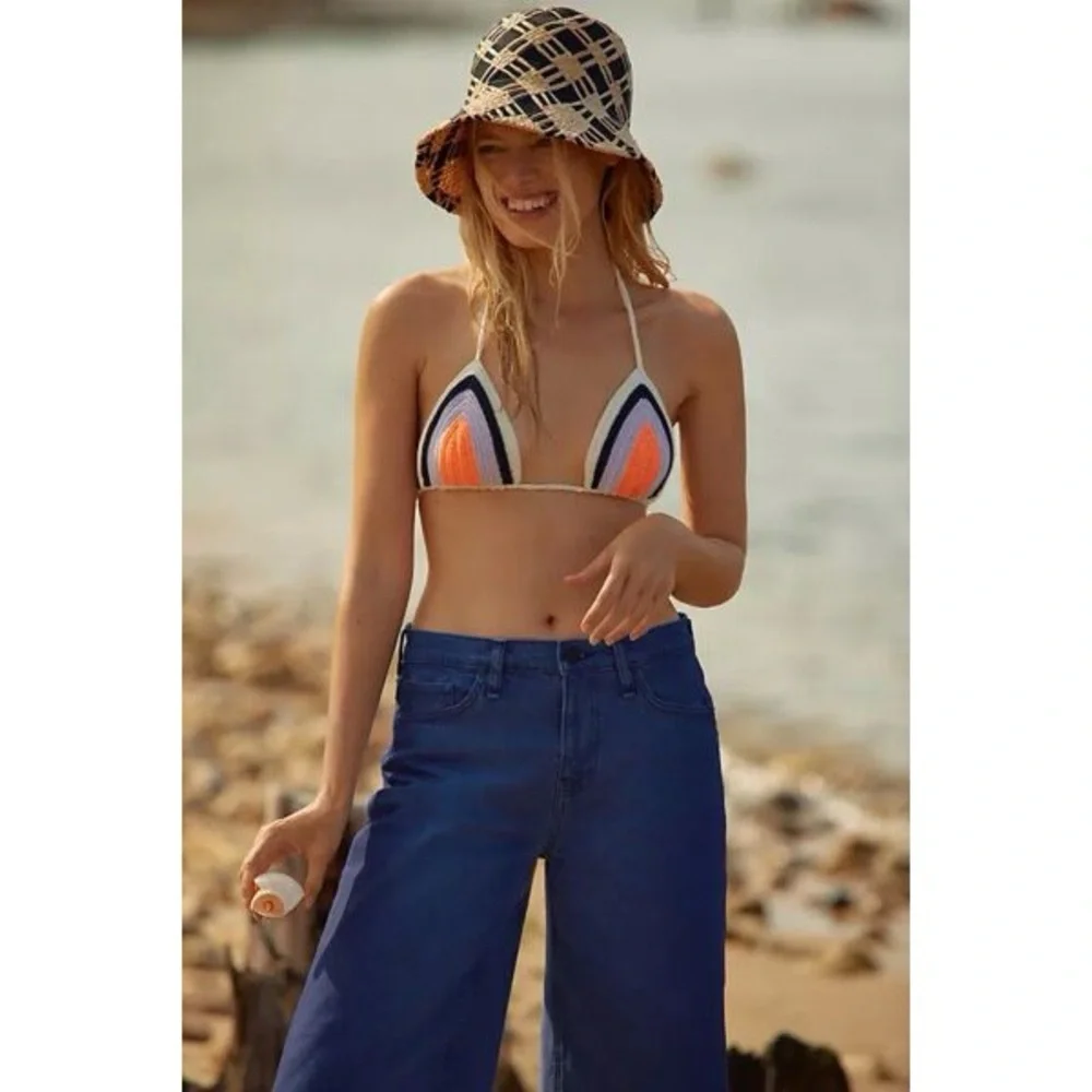 MAAJI Crochet Top - Boho Balty Neon Triangle Bikini Top - M